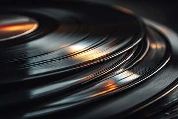 A stack of black vinyl records overlapping in a loose random arrangement.