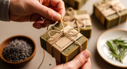 Soap bar with lavender and rosemary