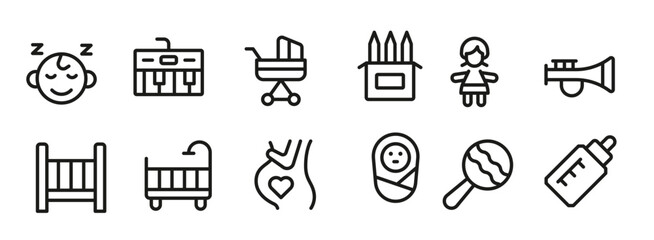 Child Care Modern Line Icon Set with Professional Minimal Design, Unique Vector Icons, Clean and Simple Style Perfect for Premium Use, Creative and Versatile Collection