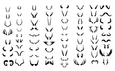 Collection of Horns vector illustration