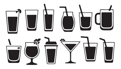 Collection of Various Beverage Icons vector