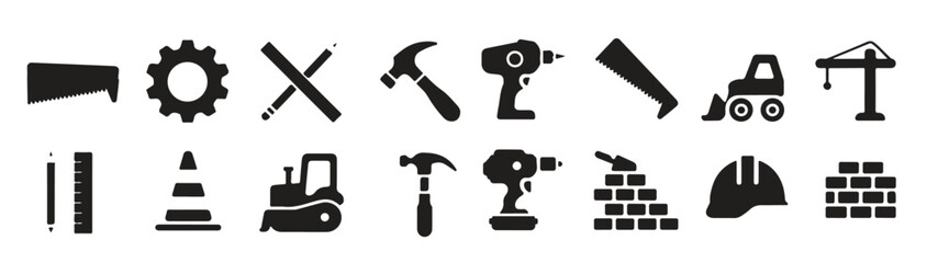 construction icons collection perfect for infographics