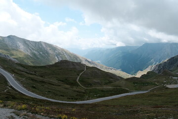 Views of the Colle dell'Agnolo mountain range in Pontechianale, in the Varaita Valley in the province of Cuneo, the Piedmontese mountains in August