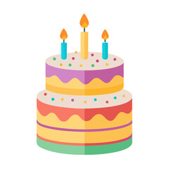 Colorful Birthday Cake Icon