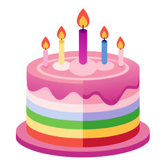 Pink Frosting Candle Cake