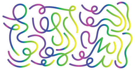 Colorful Abstract Curvy Line Pattern – Rainbow Gradient Swirl Background Design