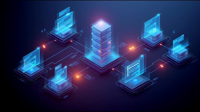 A futuristic digital brain visualizing artificial intelligence, neural networks, and data connections, blending glowing circuits, smart city elements, and advanced technology in a high-tech cyber	