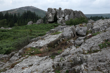 Landscape surrounding the Mont Saint-Michel de Brasparts - Saint-Rivoal - Finistere - Bretagne -...