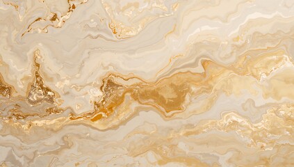 Elegant Metallic Gold Swirls on Soft Cream Background Abstract Design