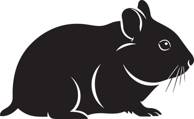 A black rabbit on a white background