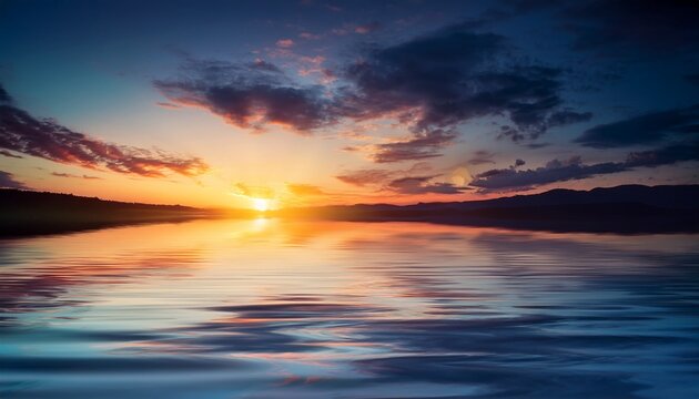 Water Background Reflection Sunset Night - Powered by Adobe