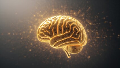 Digital Brain Illustration Representing Intelligence and Data Processing