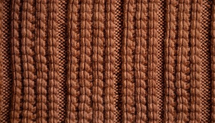 Brown Knitted Sweater Texture Close Up As A Backdrop