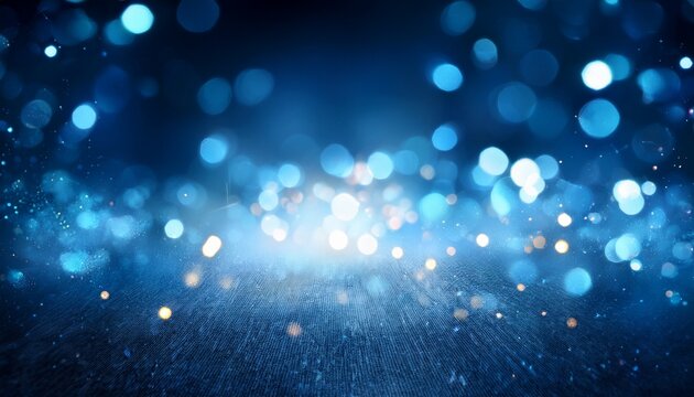 Abstract Blue Bokeh Glowing Particles Soft Light Abstract Fantasy