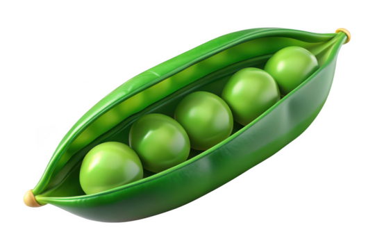 Fresh green peas in pod vegetable legume healthy food ingredient culinary raw vegan diet isolated on transparent background