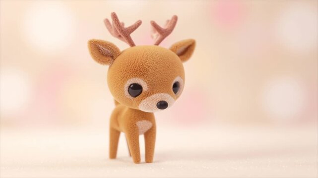 cute deer on a pink background