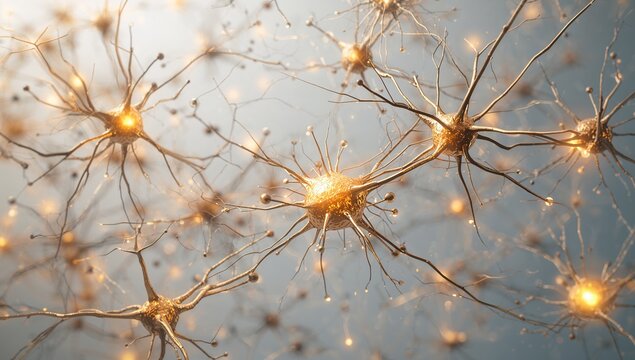 Intricate Neural Network with Radiating Connections and Glowing Nodes