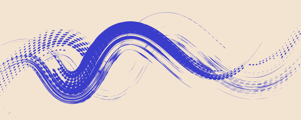 Grainy rough bold brush strokes with hand drawn texture. Distress damaged  vintage template. Texture overlay. Waves, curves. Retro grunge background for posters, backdrop. Old wall design.