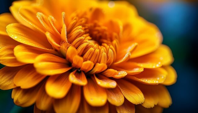 stunning yellow marigold close up shallow depth of field bokeh background floral photography macro flower