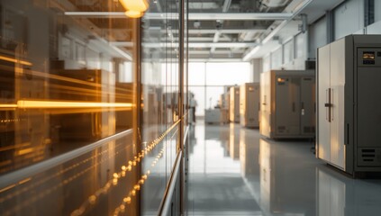 Obraz premium Modern Laboratory Interior with State-of-the-Art Equipment and Cabinets