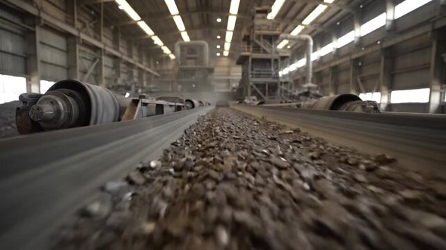 rare earth magnets industrial conveyor belt moving raw ore material