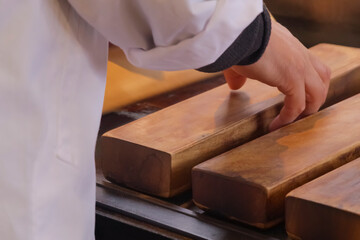 Kyoto's specialty, handmade Yatsuhashi manufacturing process