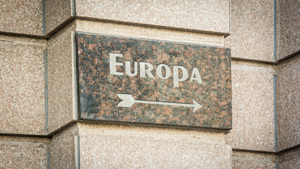Signposts the direct way to Europe