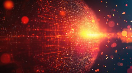 Digital global network connecting data across abstract sphere