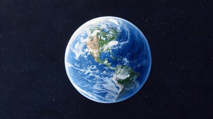 Obraz premium A stunning view of planet Earth suspended in the vastness of space highlighting its diverse geography swirling cloud patterns and the infinite celestial expanse beyond