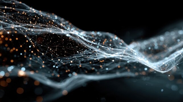 Abstract representation of artificial intelligence network connections for the stock market