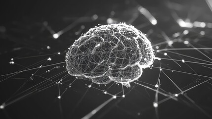 Artificial intelligence brain connecting modern neural network data