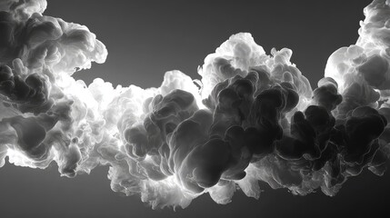 Black and white smoke moving fluidly through water