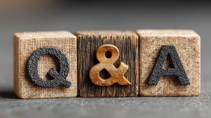 Wooden blocks displaying q and a abbreviation illustrating frequently asked questions concepts for websites and social networks