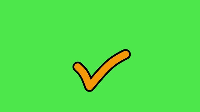 approved animation with a check mark on a green screen