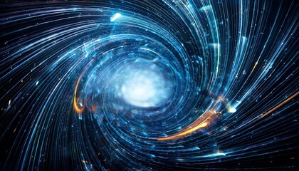 Glowing Particles Rotating And Forming A Wormhole Tunnel