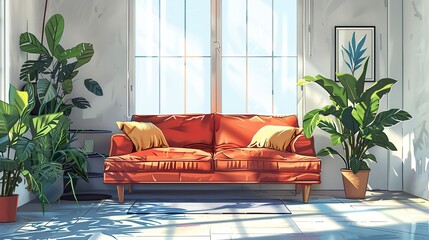Cozy home environment artwork with balanced lighting and calming indoor styling