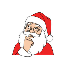 Santa Claus icon wearing reading glasses