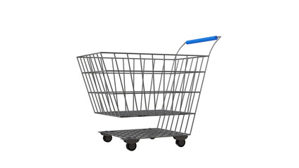 3D Shopping Cart Isolated on Transparent Background &ndash; Retail and E-Commerce Icon