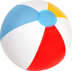 Inflatable beach ball isolated on white background