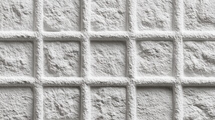 Minimalistic white textured grid pattern background with square recesses, offering a modern and high-quality aesthetic for various design applications