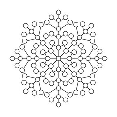 Layered floral balance mandala coloring book page