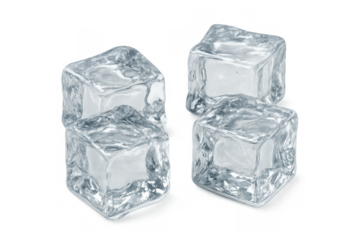 Refreshing ice cubes providing coldness and transparency, perfect for chilling beverages with a frozen look