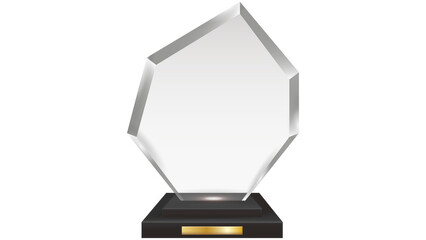award trophy, glass trophy, crystal award, achievement award, success symbol, winner trophy, recognition award, modern trophy, sharp design, elegant trophy, prize award, black base, celebration award,