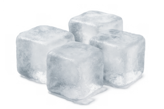 Melting ice cubes on transparent background providing coldness and refreshment for drinks and chilling concepts - Powered by Adobe