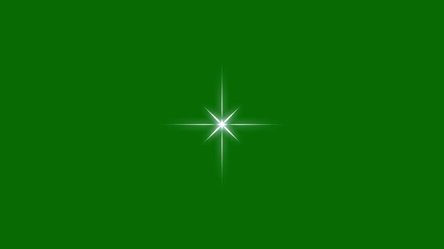 Twinkle light stars sparkle, flat vector doodles, sparkle glitter light effect, twinkling star or blinking light effect on green screen background, white star blinking animation.