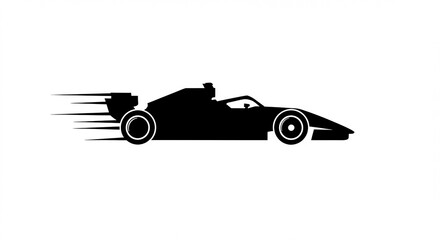 Silhouette of a fast racing car symbolizing speed.