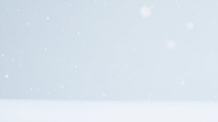 soft falling snow on clean white background, minimal cold winter mood