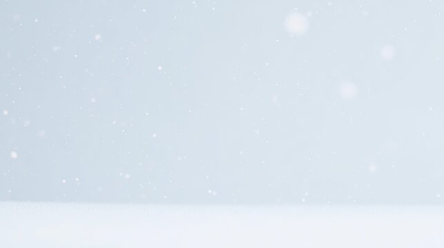 soft falling snow on clean white background, minimal cold winter mood