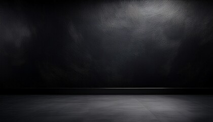 deep black room gradient floor and dark textured wall