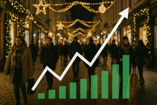 Stock market chart in the chistmas street